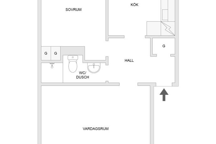 2 rum lägenhet på Skolvägen 3B Bohus, Ale kommun - bild 3