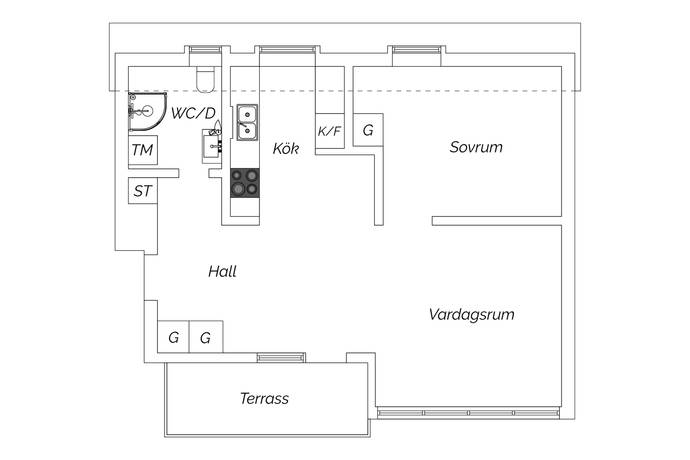 2 rum Lägenhet på Nordostpassagen 22 Penthouse Linné Göteborgs kommun