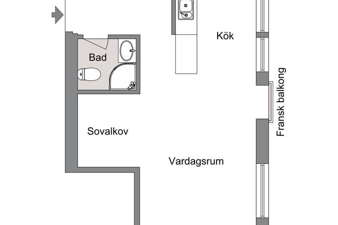1 rum Lägenhet på Västra Prinsgatan 20B Trossö Karlskrona kommun - bild 15