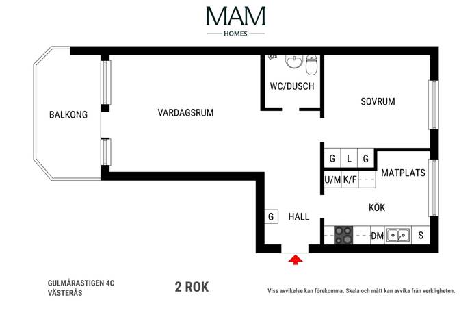 2 rum Lägenhet på Gulmårastigen 4C Gideonsberg Västerås kommun - bild 22