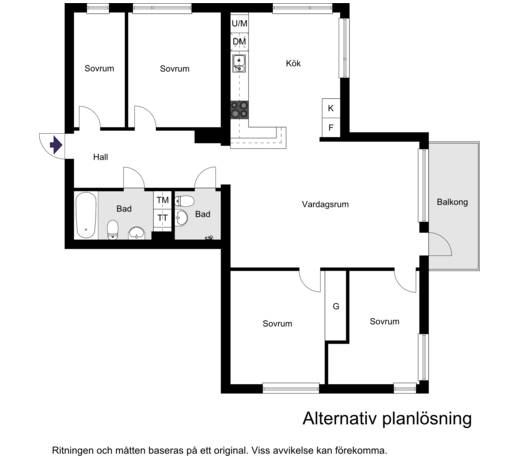 4 rum lägenhet på Sturehillsvägen 42, 3 tr Liljeholmskajen, Stockholms kommun - bild 2