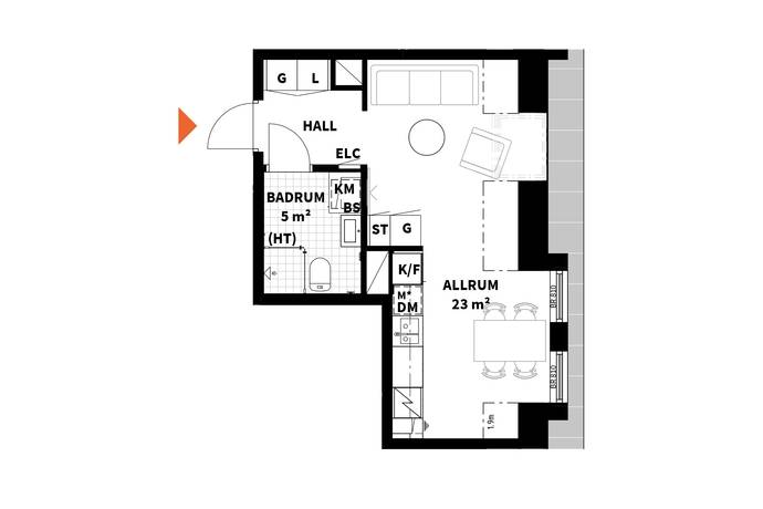 1 rum Lägenhet på Ägirgatan 20 Öster Mälarstrand Västerås kommun - bild 13