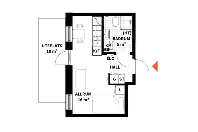 1 rum Lägenhet på Ägirgatan 20 Öster Mälarstrand Västerås kommun - bild 18