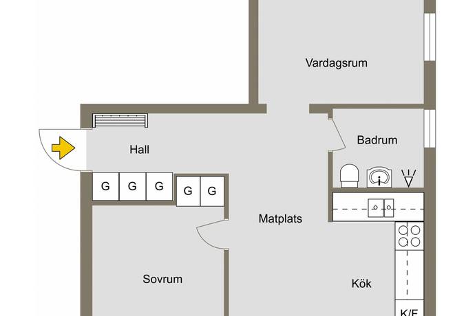 3 rum lägenhet på Lappgatan 17B Högalid, Kiruna kommun - bild 3