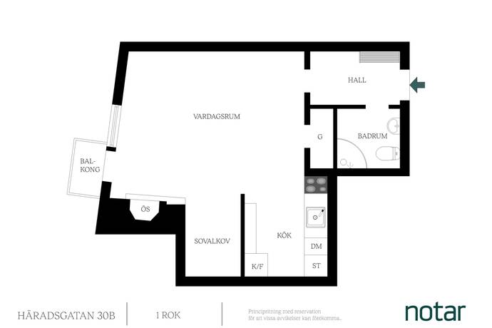 1 rum Lägenhet på Häradsgatan 30B Mölndal Mölndals kommun - bild 16