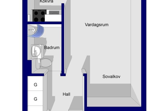1 rum lägenhet på Stiernhööksgatan 1B 1 tr ( mellan våningen ) Centrum, Rättviks kommun - bild 5