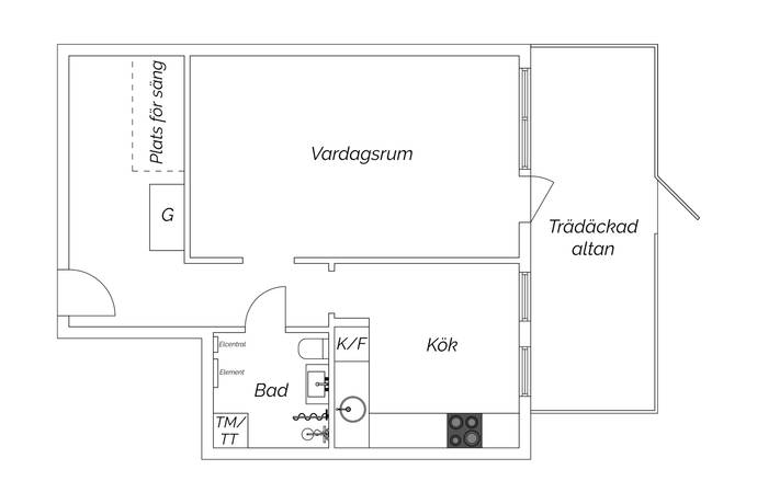 1 rum lägenhet på Albatrossvägen 86 Vendelsö, Haninge kommun - bild 4