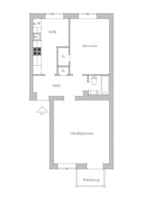 2 rum Lägenhet på Köpenhamnsvägen 32 A Slottsstaden Malmö kommun - bild 2