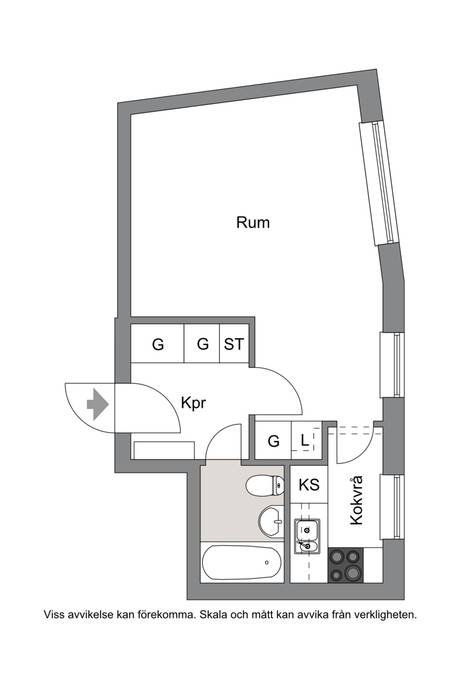 1 rum Lägenhet på Östra Vittusgatan 7 B Trossö Karlskrona kommun - bild 14