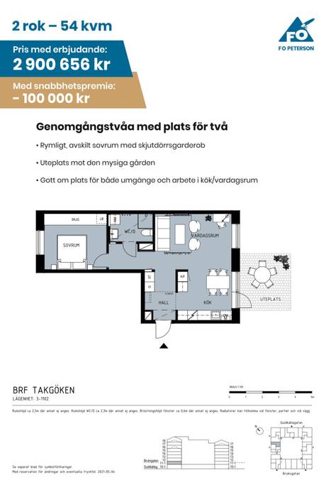 2 rum Lägenhet på Guldkällegatan 31 Fixfabriken Majorna Göteborgs kommun - bild 8