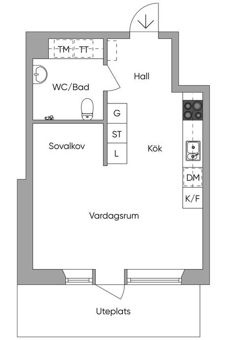 1 rum Lägenhet på Mor Albertinas väg 4 Björkris Kungsbacka kommun - bild 17